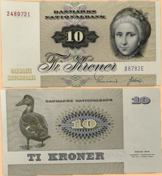 Seddel: 10 kr. 1978 B8782E i kv. 0