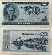 Seddel: Færøerne 50 kr. 1987 A0873D i kv. 1