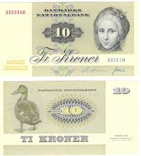 Seddel: 10 kr. 1978 B8781M i kv. 0