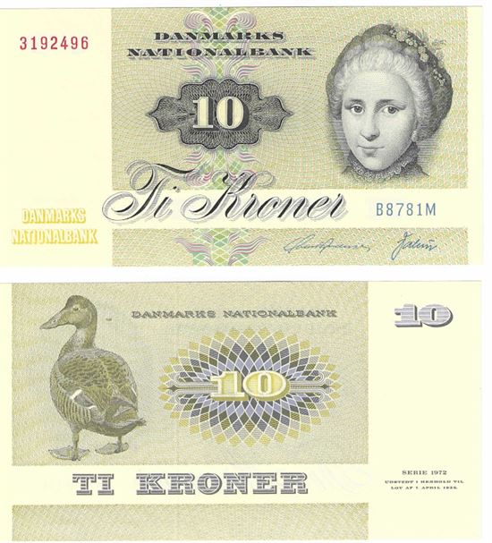 Seddel: 10 kr. 1978 B8781M i kv. 0