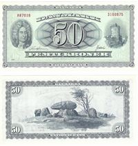 Seddel: 50 kr. 1970 A8703B i kv. 0