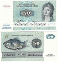 Seddel: 50 kr. 1972 A0721C i kv. 0